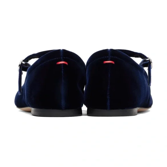 AEYDE Navy Uma Velvet Mary-Jane Ballerina Flats EU 37 - Picture 3 of 8